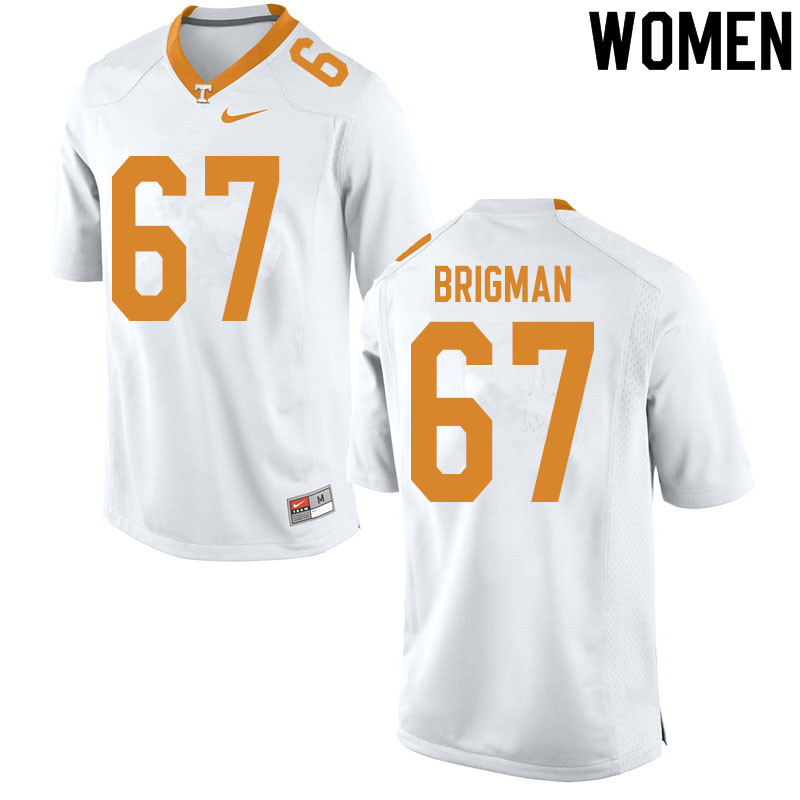 Women #67 Jacob Brigman Tennessee Volunteers College Football Jerseys Sale-White - Click Image to Close